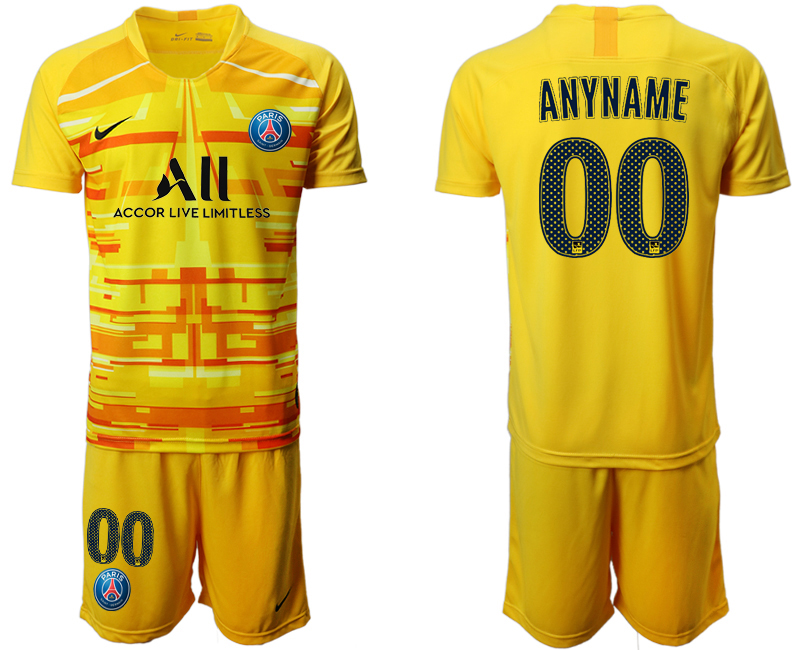 Men 2020-2021 club Paris St German yellow goalkeeper customized Soccer Jerseys